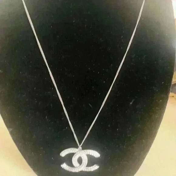 Chanel Deca Coco Mark Long Necklace Accessory Metal Silver - Picture 3 of 8